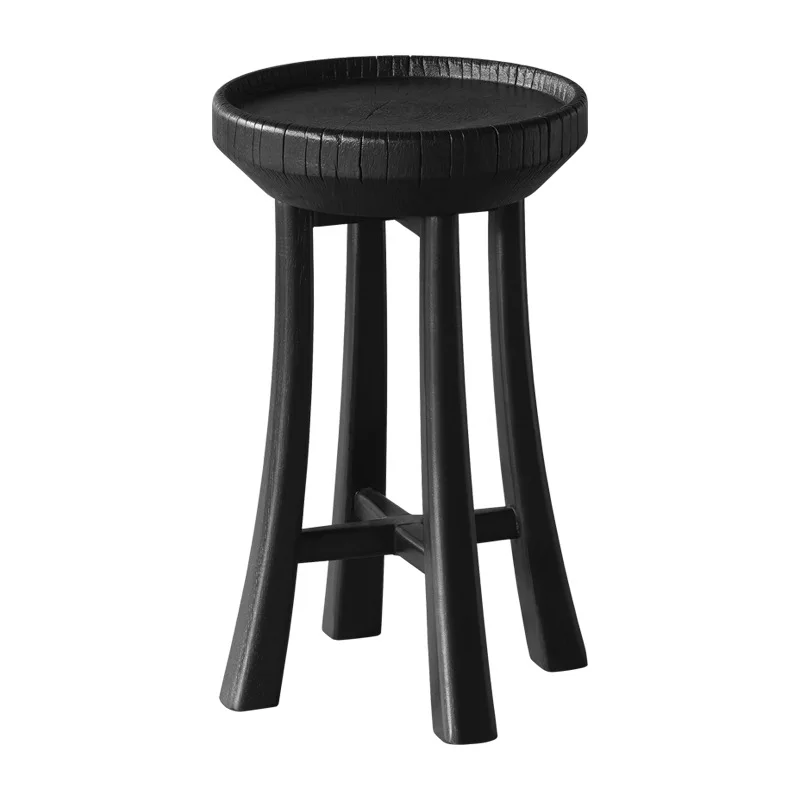 Mesa de centro de madera maciza Wabi Sansi, mesa auxiliar de madera maciza creativa retro, taburete réplica antiguo B&B