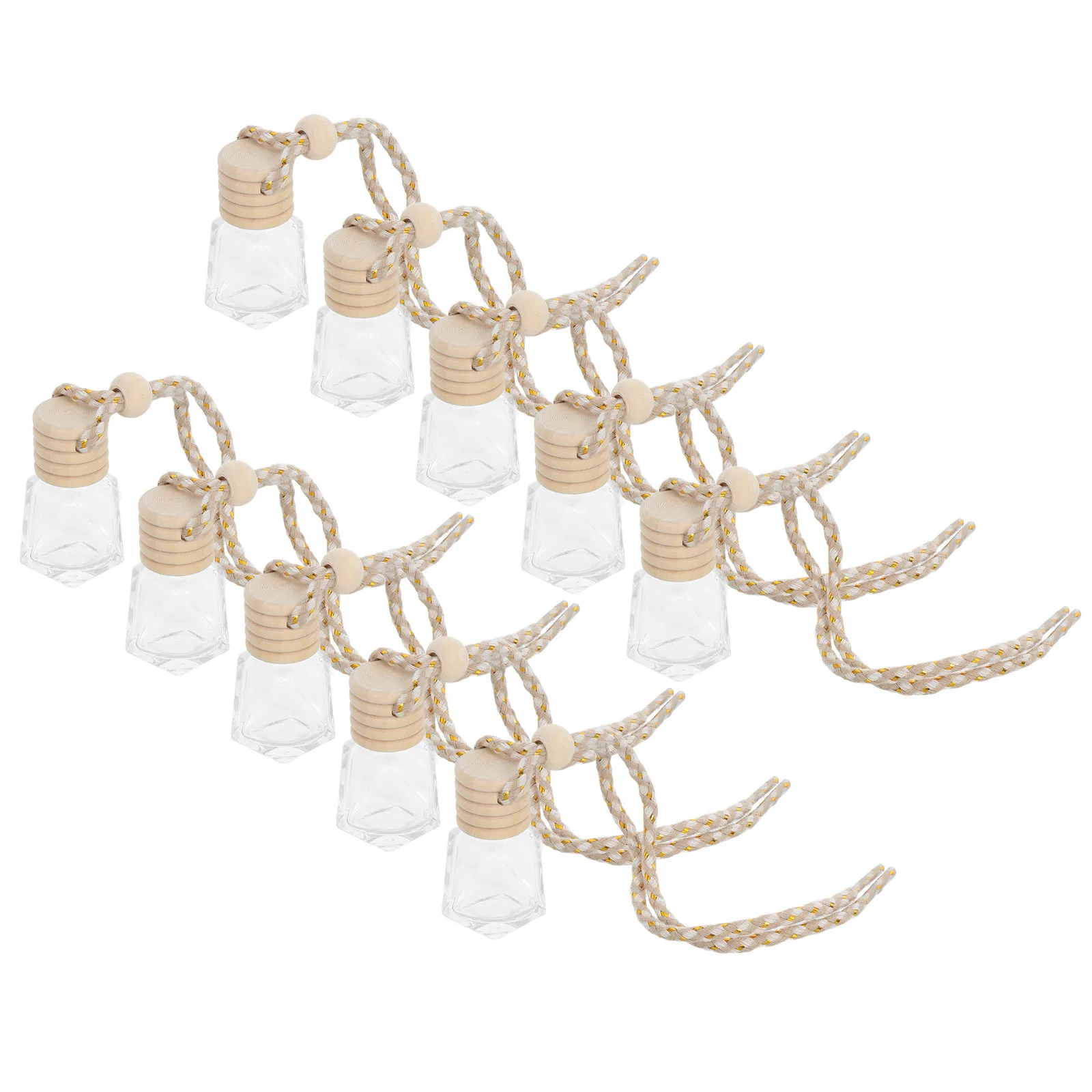 

10pcs Hanging Perfume Bottles Empty Auto Diffuser Pendants For Car Interior Aromatherapy Decor Fragrance Dispenser Car Bottle