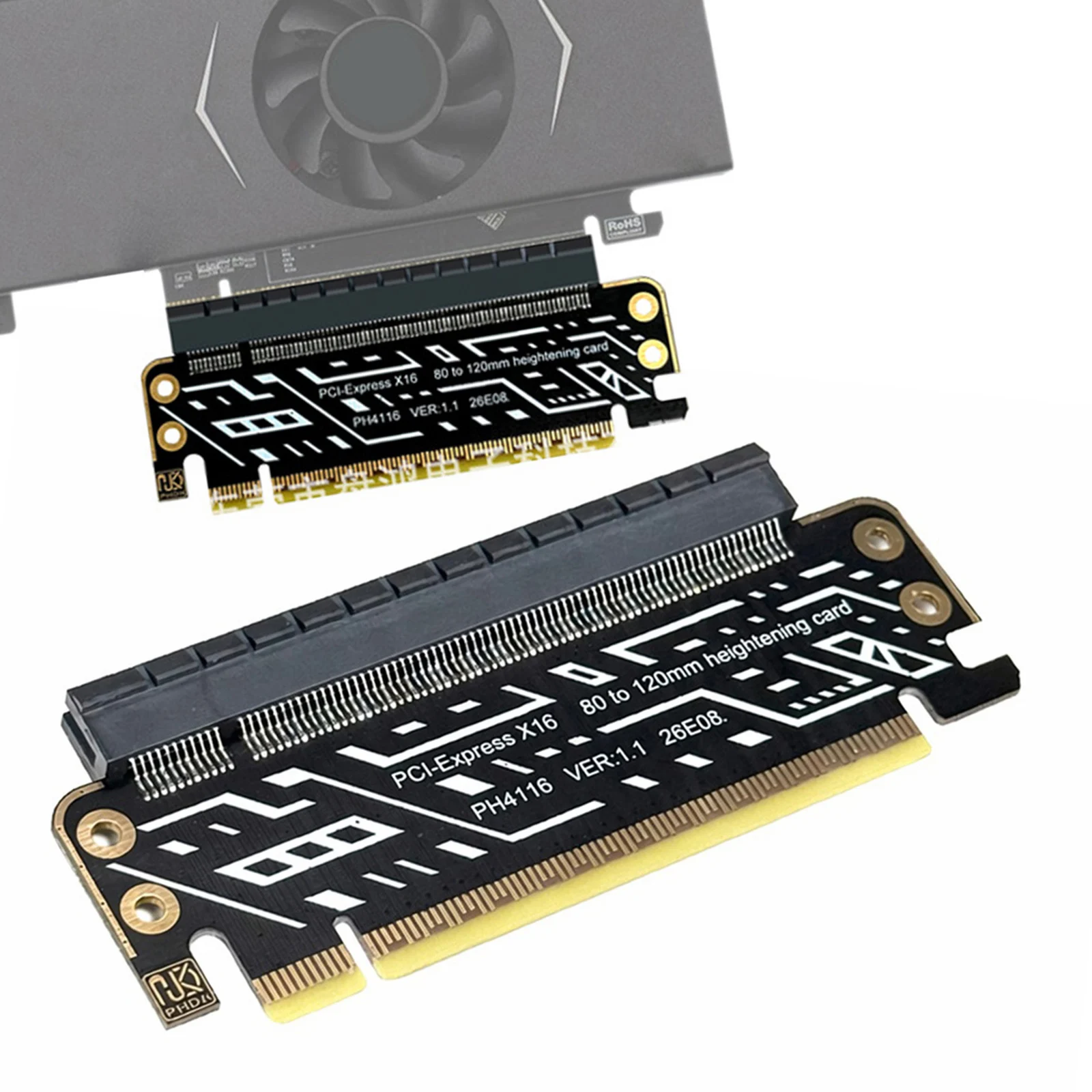 PCIe 4.0 X16 Flexible Extender Riser Card for 1U / 2U Server Case High Speed Graphics Cards Extension Cable for ITX Case