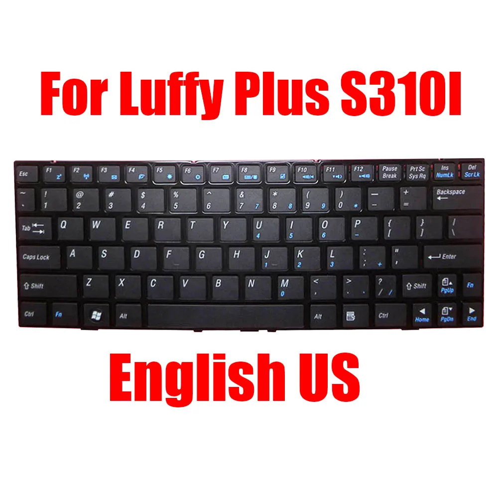 

Laptop Keyboard For E-Benton For Luffy Plus S310I 51-101-103601 66-V1036FOA1US-00 V103699BS1 US English US Black With Frame New