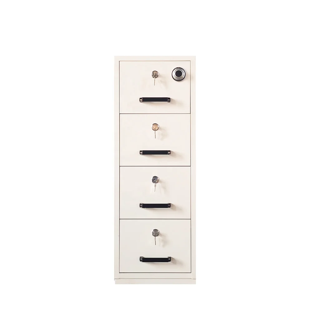 Four Drawer Metal Lateral File Cabinet Vertical 4 Drawer Fireproof File Cabinet Steel Office Filing Cabinet with