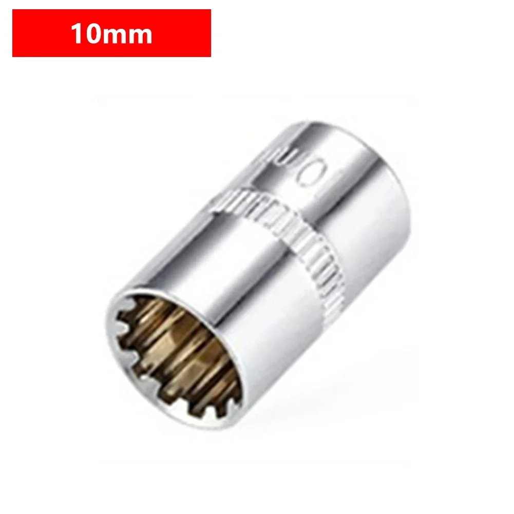 12 Teeth Shape Universal Socket Head 1/4" Square Drive Torx Bit Ratchet Wrench Adapter Socket For Nuts Of Various Types Sockets