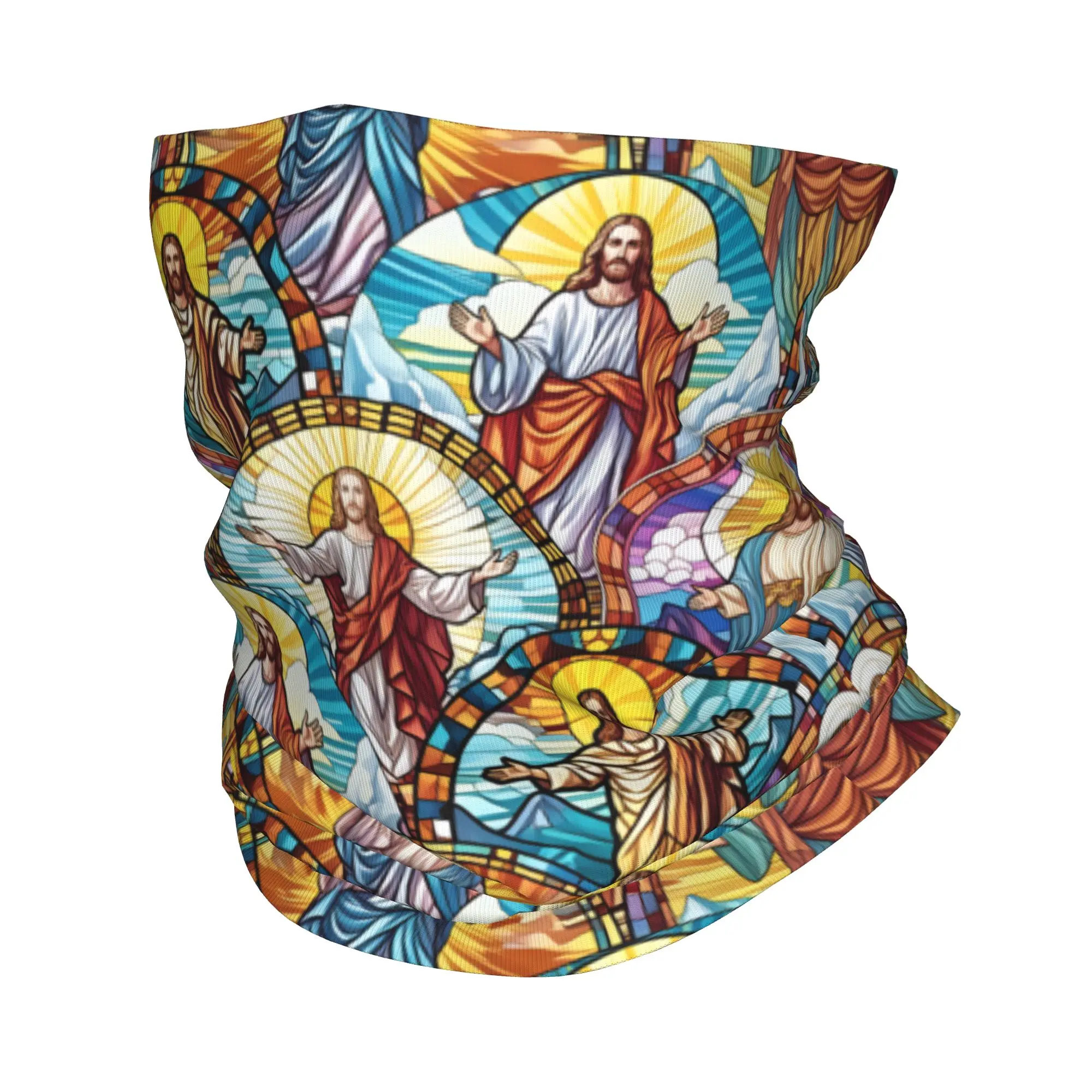 Christ Religion Faith Jesus   Bandana Neck Gaiter Windproof Face Scarf Cover Women Men  Headwear Tube Balaclava