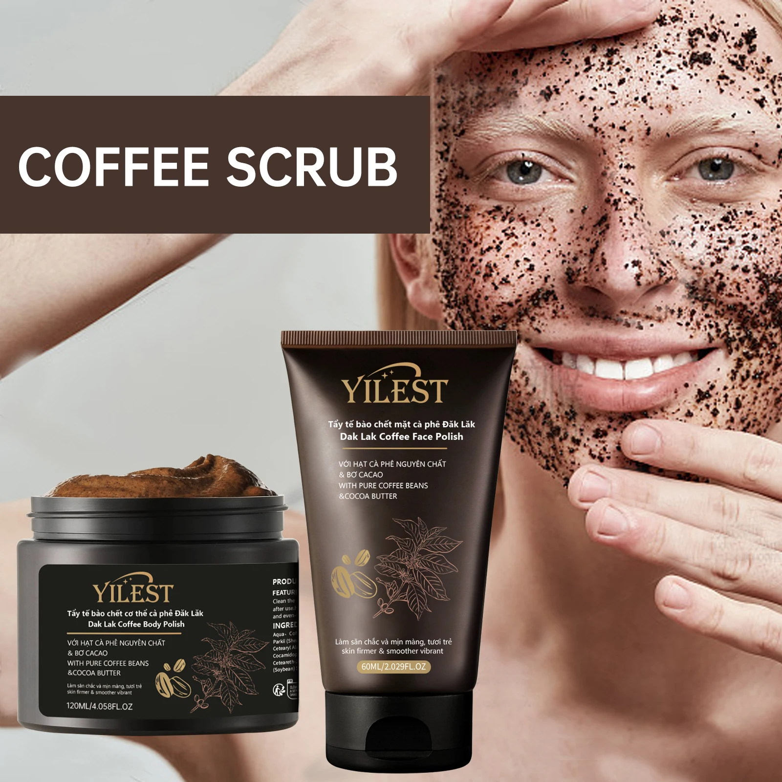 

Coffee Scrub Set Brightening Face & Body Care Exfoliation Deep Pore Cleansing Smooth Skin Moisturizing Korean Skin Care Products