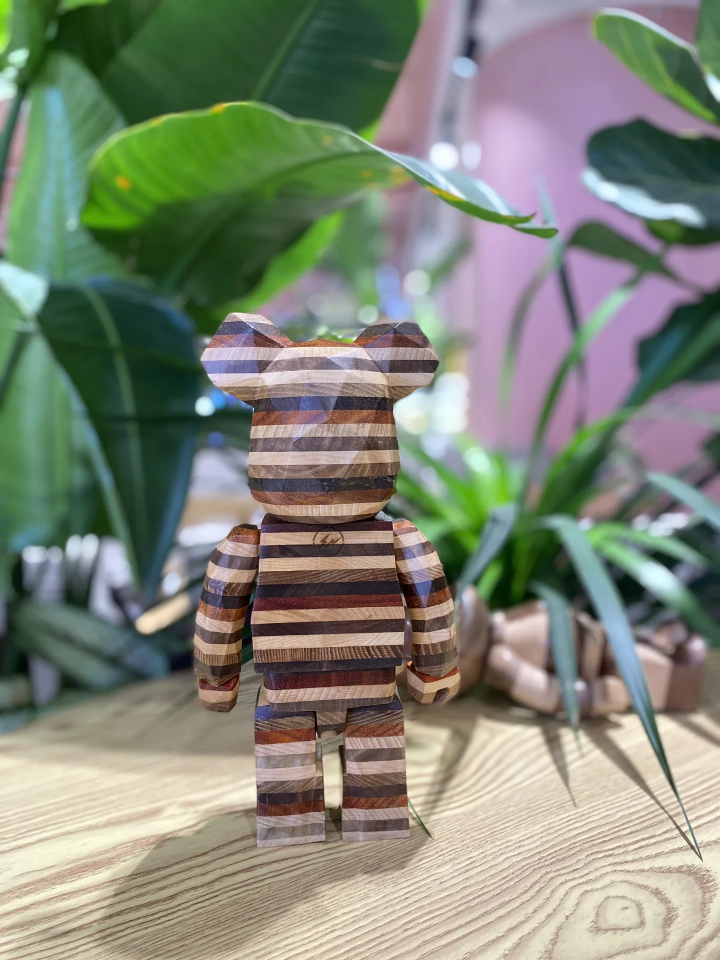 Diamond Bear Wooden Bear Bearbrick 400% Karimoku Horizon First Generation Horizon 6 Kinds Of Wood 28cm Height Handmade Doll