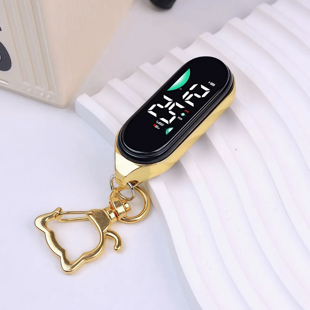 Creativity LED Electronic Hanging Watch Portable Digital Display Pocket Watch Carabiner Waterproof Luminous Pocket Watch Adults