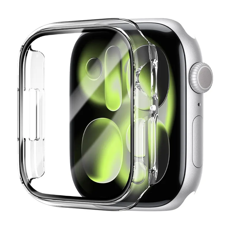 Screen Protector For Apple Watch Case 45mm/41/44/40/42/38mm Tempered Glass+PC Bumper Cover Series 11 10 46mm 42mm 9 8 7 6 5 SE image 2