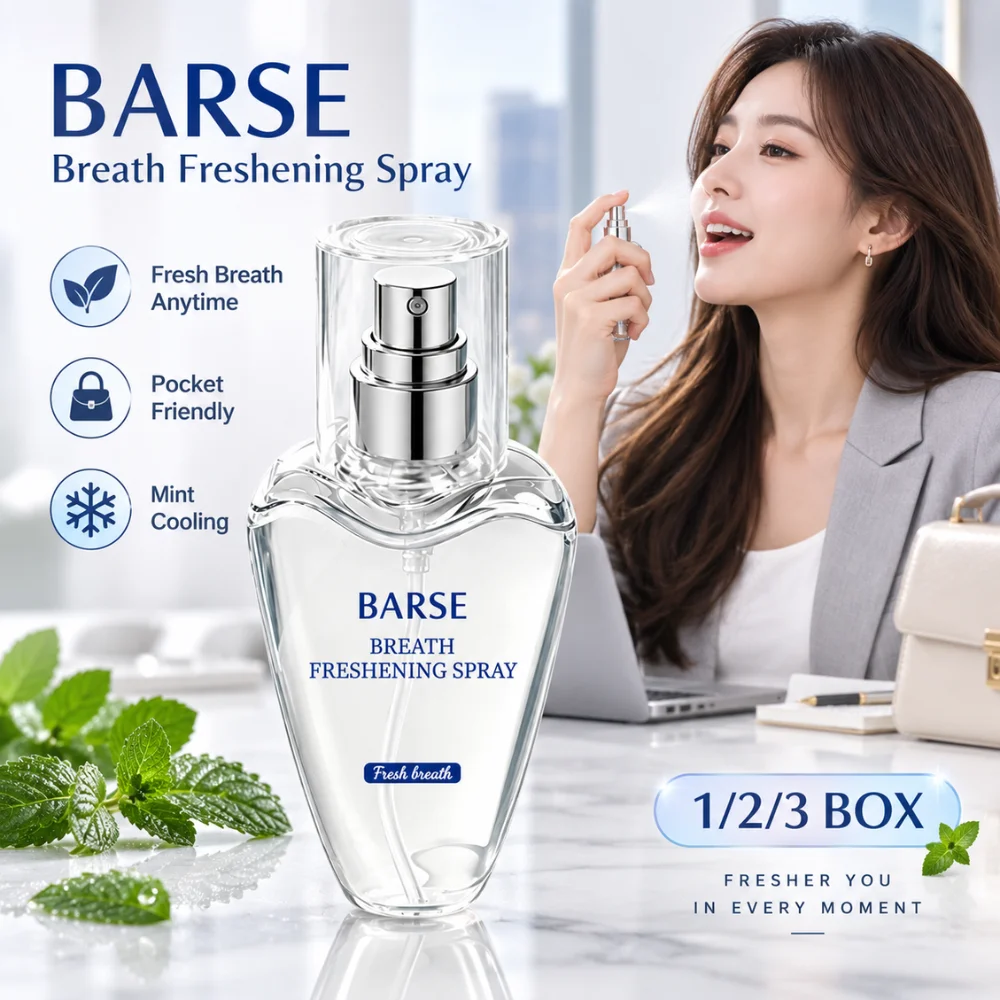 Portable Mouth Freshener Spray 30ml Natural Mint Extract Long Lasting Breath Refreshing Oral Mist Pocket Freshener