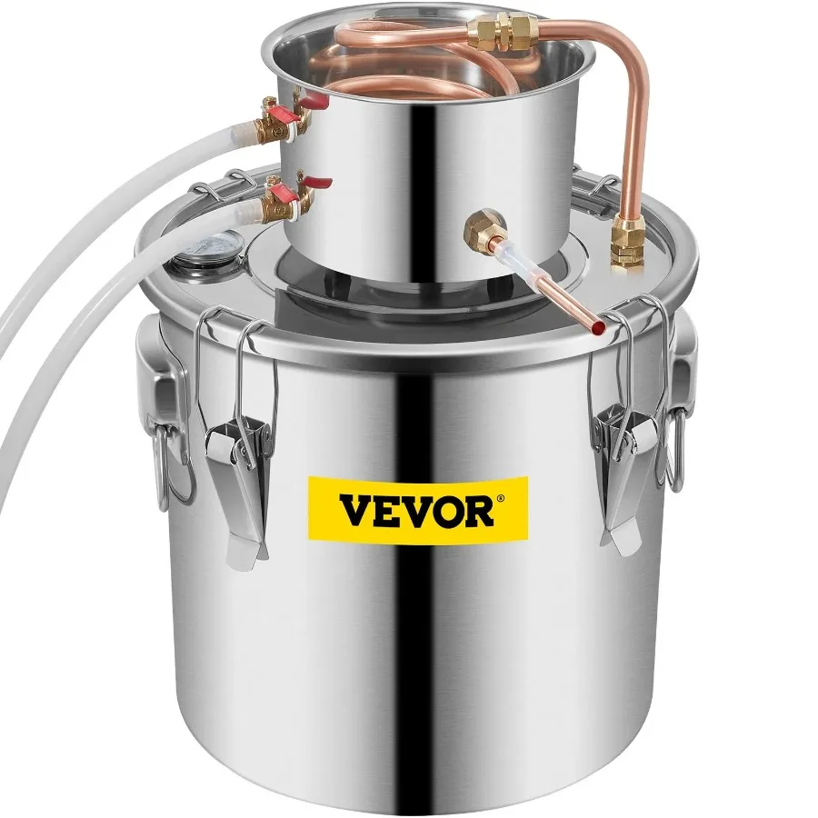 

Moonshine Still 9.6Gal 38L Distillery Kit with Circulating Pump Alcohol Still Copper Tube Whiskey Distilling Kit w BuildIn The