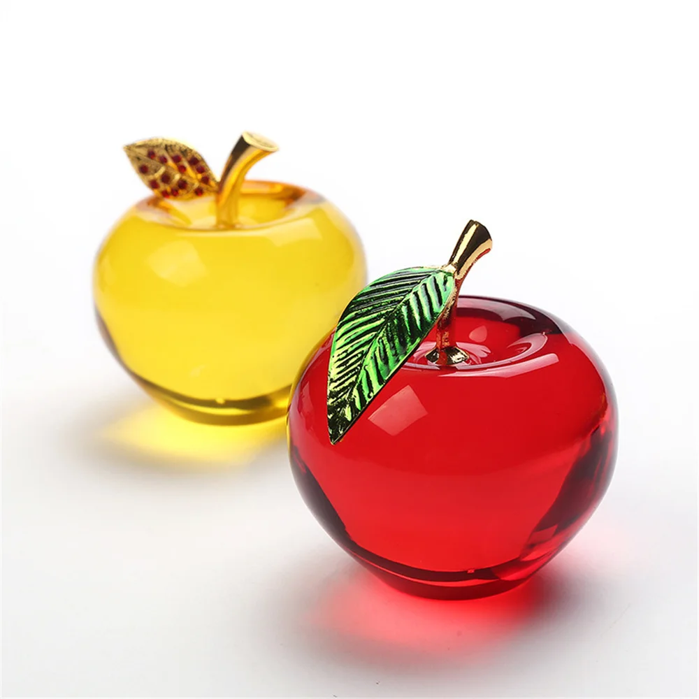 Apple Ornaments Coloured Glaze Decoration Glass Home Decoration Crystal Quartz Purple Red Pink Yellow Fun Apple Gift Souvenir - Image 4