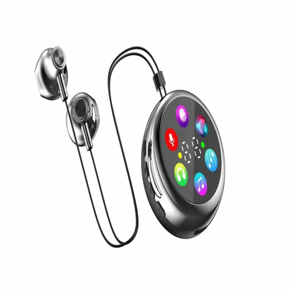 LED Display Bluetooth Earphones LED Color Screen HIFI Stereo Lavalier Earphones Smart Button Control Ultra Long Battery Life