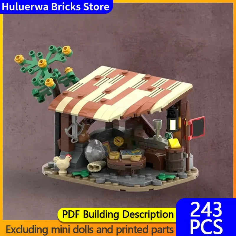 Street View Model MOC Building Bricks Thieves Hiding In Small Stalls Modular Technology Gift Holiday Assemble Children Toys Suit