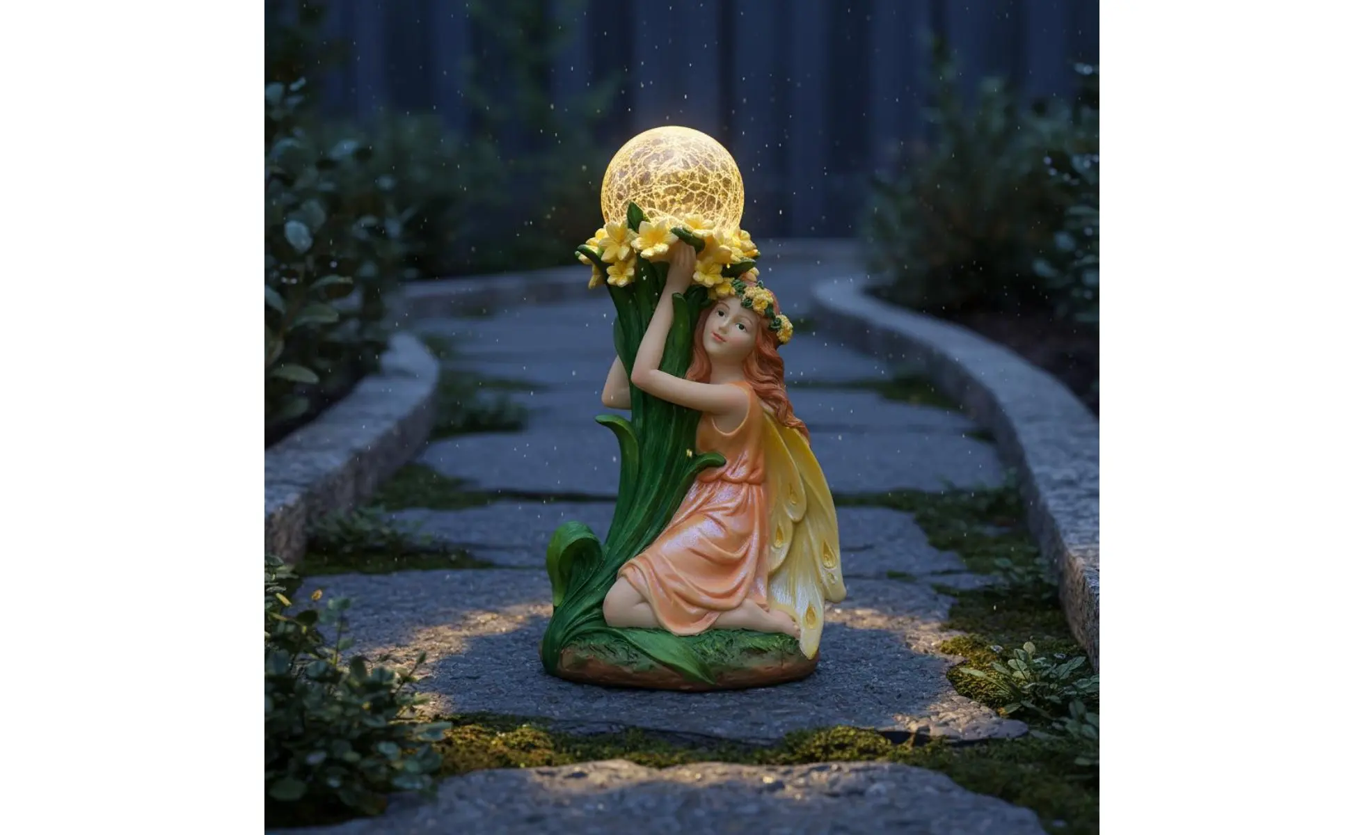 Solar Fairy Statue LED Lights Garden Fairy Light Outdoor Decor Warm Radiance for Patio