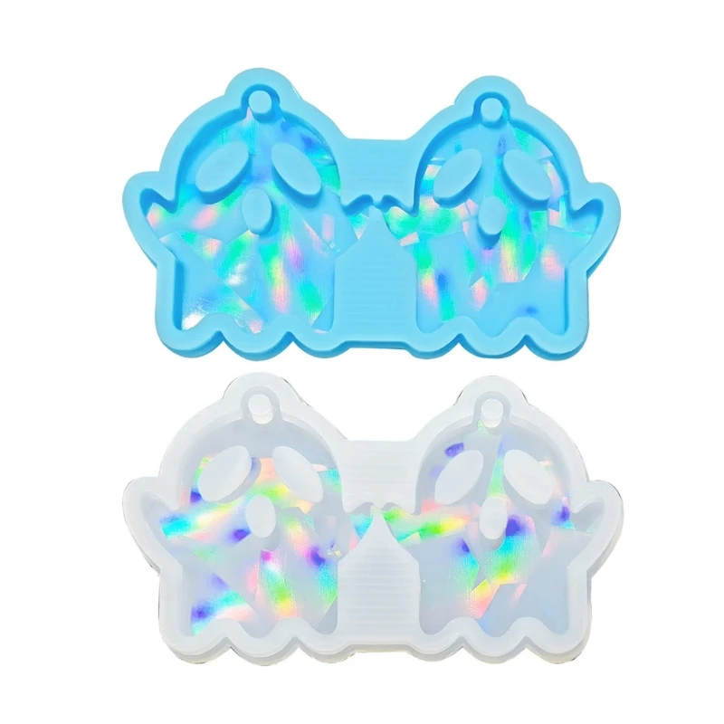 

652F Light Shadow Ornaments Keychain Silicone Mold Cute Specter Holographic Decorative Pendant Earrings Mold for DIY Crafts