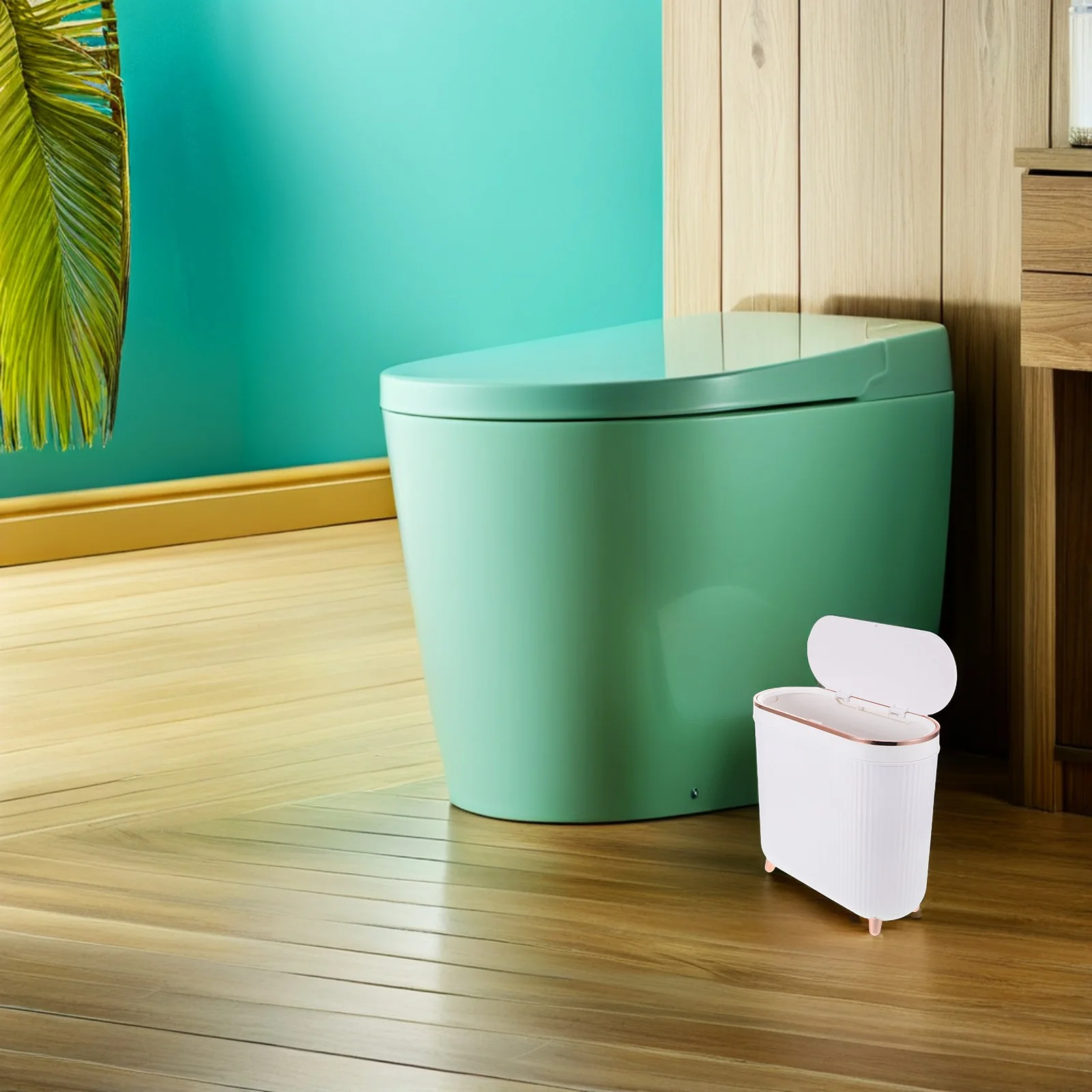 

12L Elegant Bathroom Trash Can Slim Narrow Design Lid Seals Odors Modern Aesthetics Space-Saving Home Hotel Office