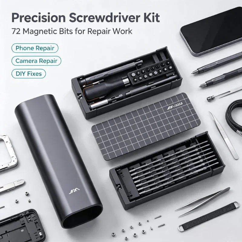 JIMIHOME GNT-72 S2 Magnetic Precision Screwdrivers Set Dual Layer Multi-purposed Household Repair Screwdriver Kit Repair Tool