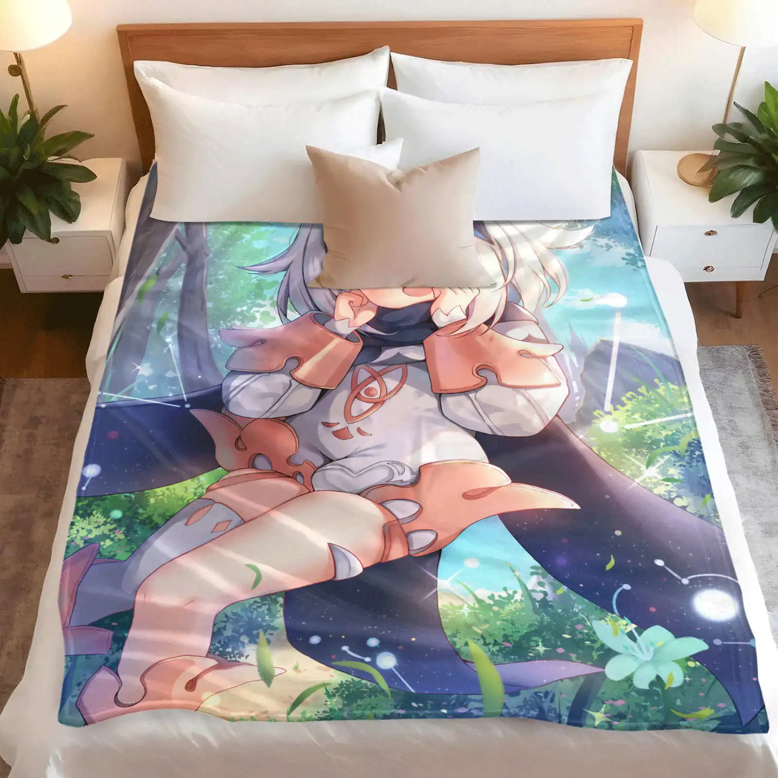 zenless zone zero   Flannel Throw Blanket Foldable for Dorms Perfect as Floor Mat or Bedside Blanket for Studen