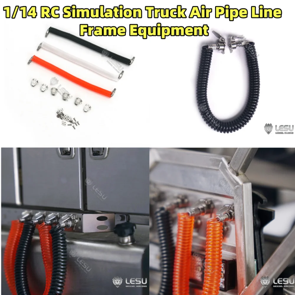 시뮬레이션 트럭 공기 파이프 라인 프레임 장비 장식 고정 1/14 Tamiya RC Lesu Scania 수정 액세서리