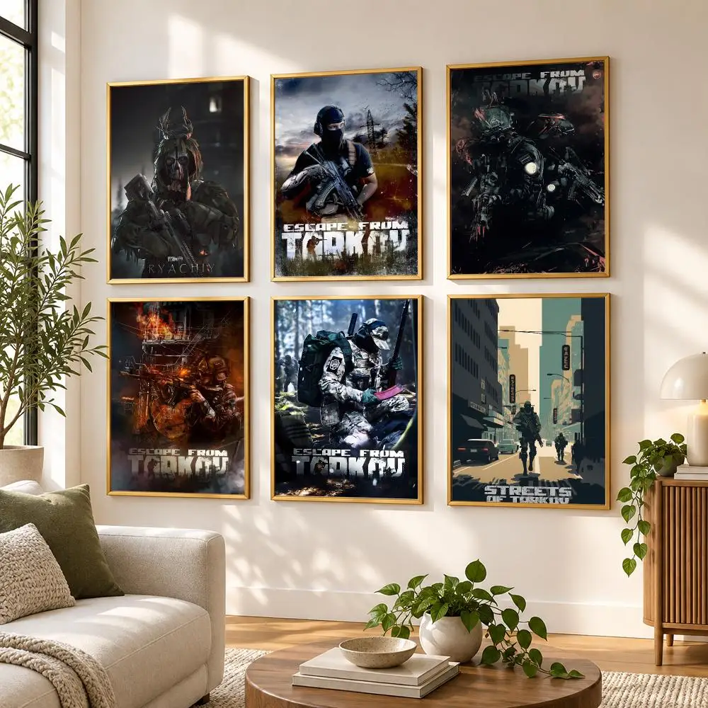 Vedio Game E-Escape from Tarkov Poster HD art sticky wall waterproof home living room bedroom bar aesthetic decoration