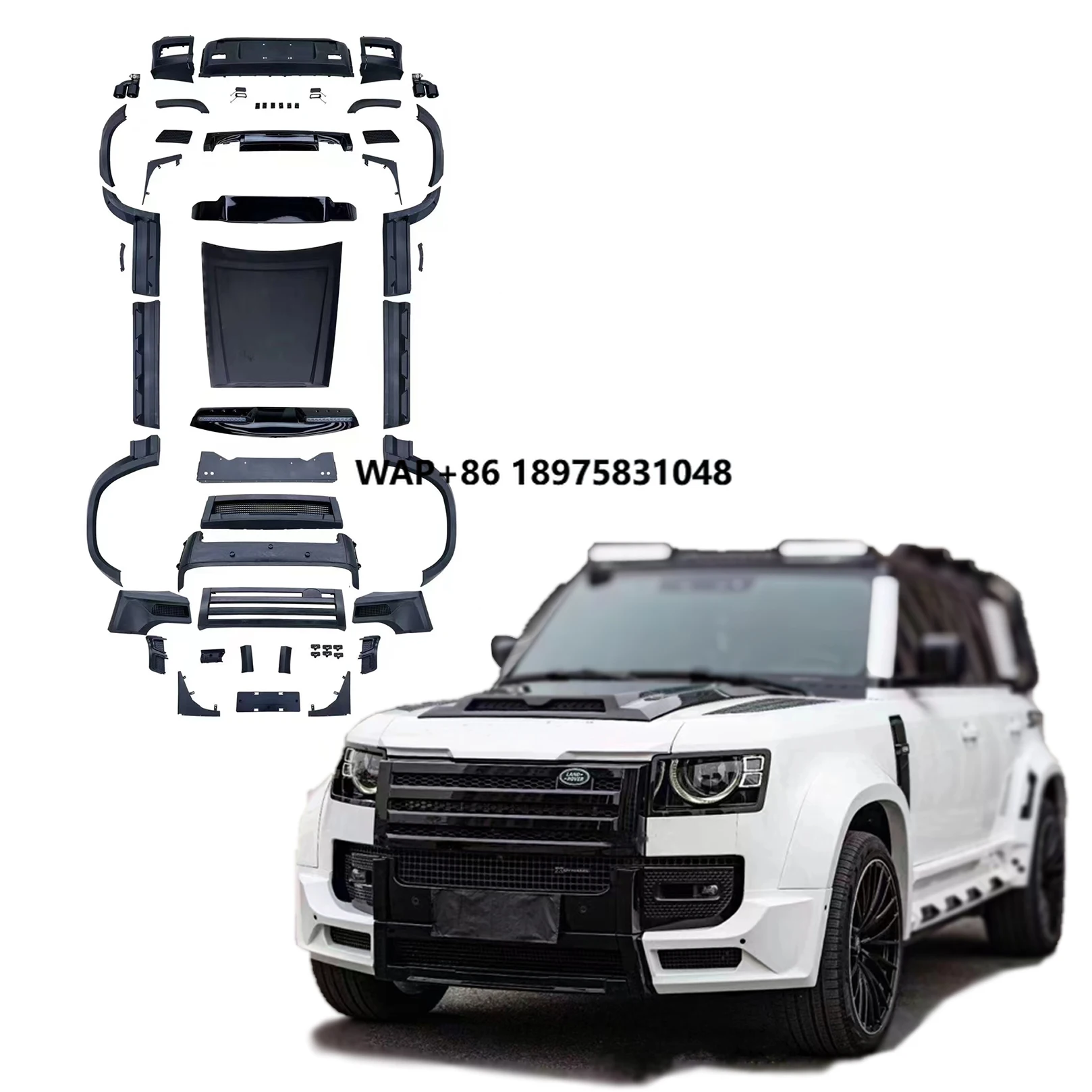 

Front Car Bumpers Side Skirt for 2020-2024 Defender Accessories Upgrade Star Wide Bodykit