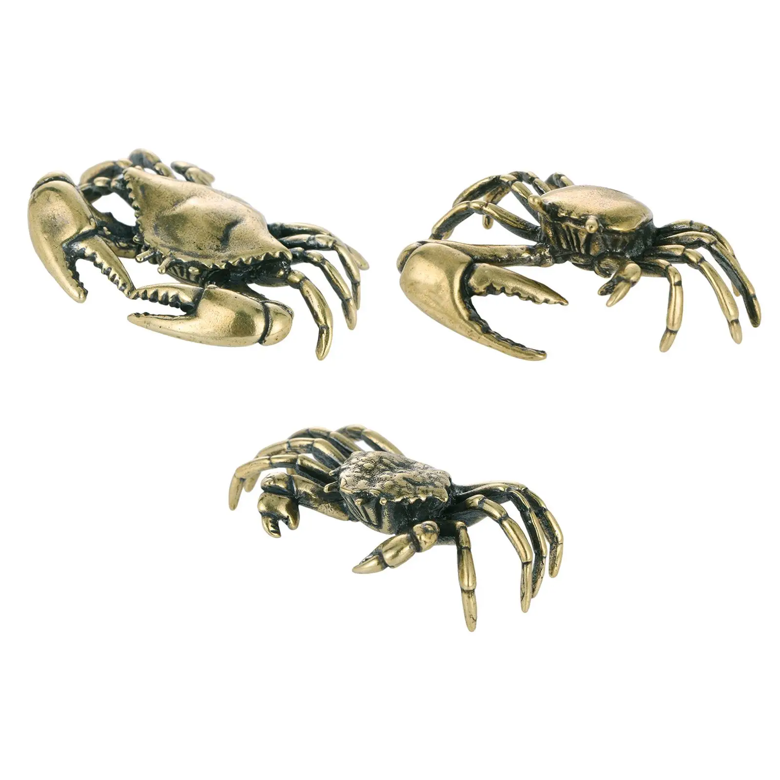 Brass Crab Figurine Artistic Home or Office Table Decoration Vintage Lovely Fish Tank Ornaments Collectable Animal Ornament