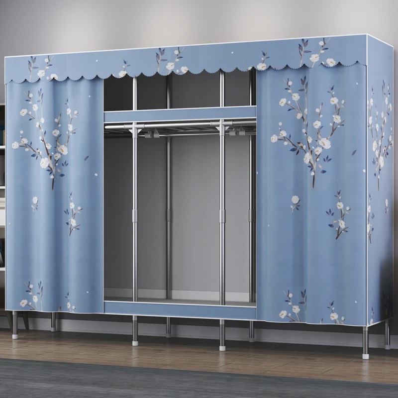 

Simple wardrobe, cloth wardrobe, steel pipe, sturdy, durable, dustproof, simple assembly, bedroom, rental room, economical