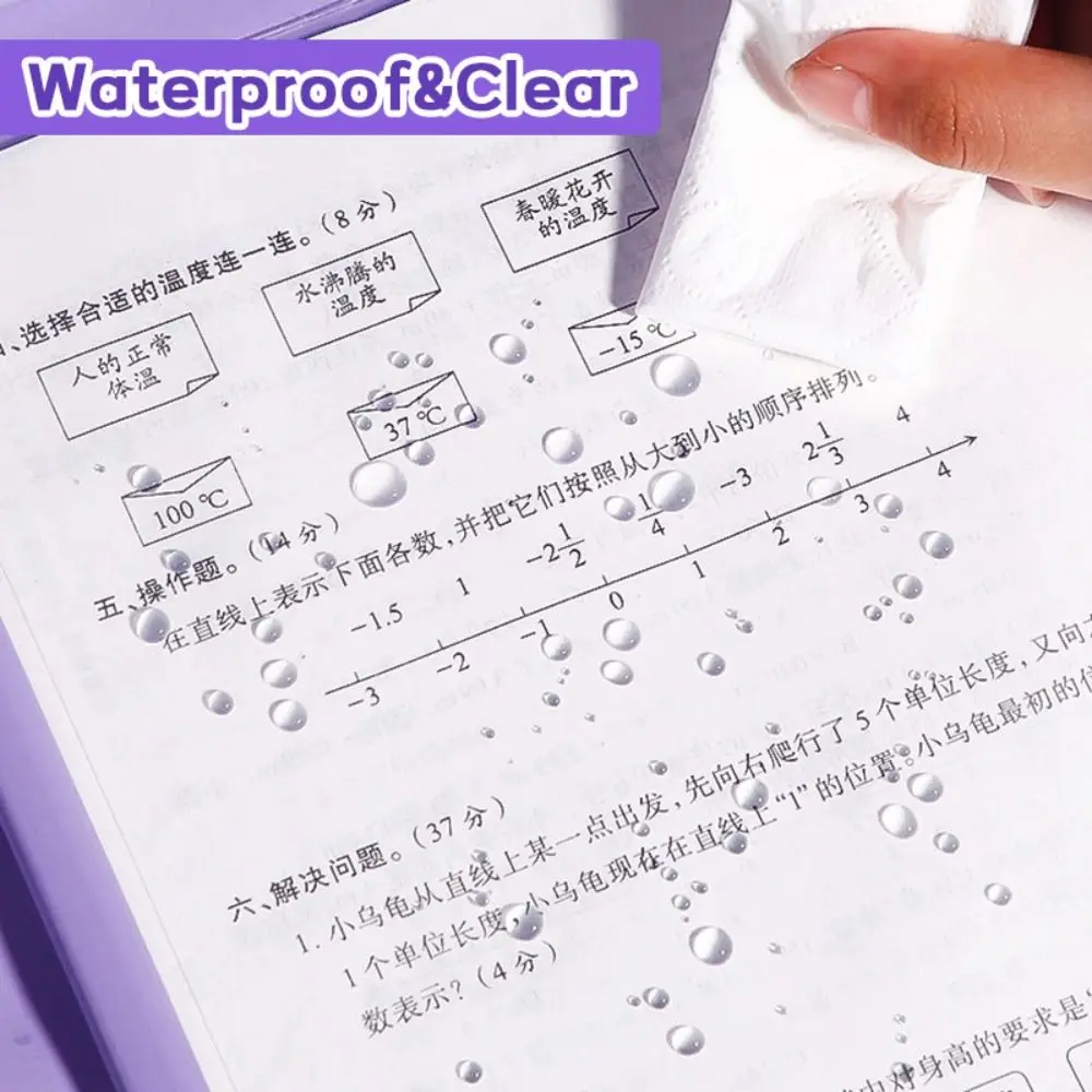 10PCS/Set Gradient Morandi Color A4 File Folder Waterproof Transparent Test Paper Storage Clip Draw Rod Office File Organizer