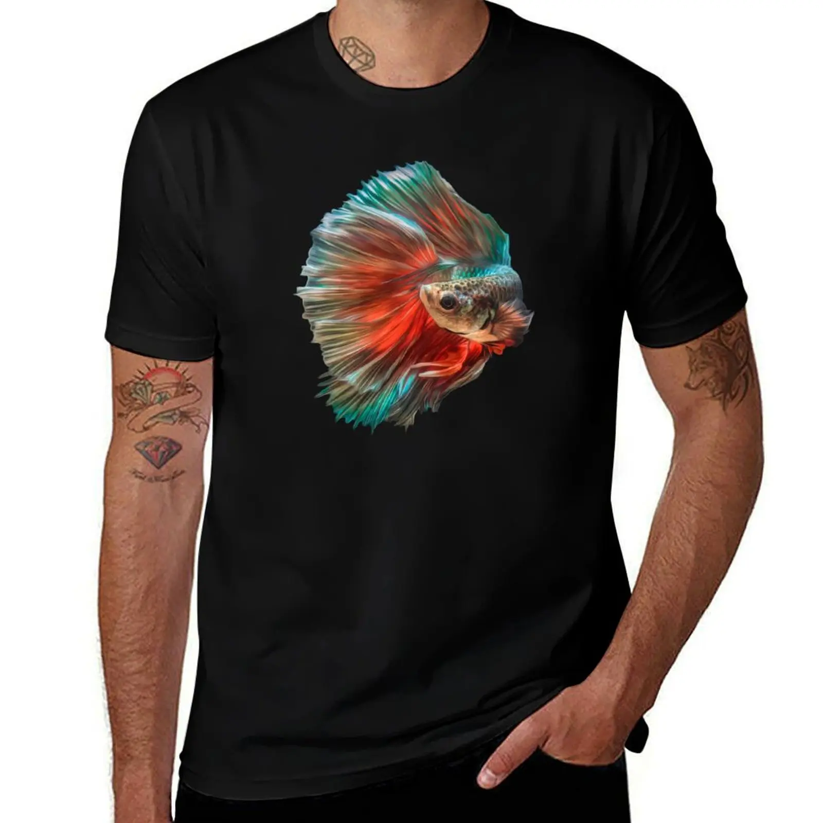 Irish Siamese Betta Fish T-Shirt Basic All Season Solid T-Shirt
