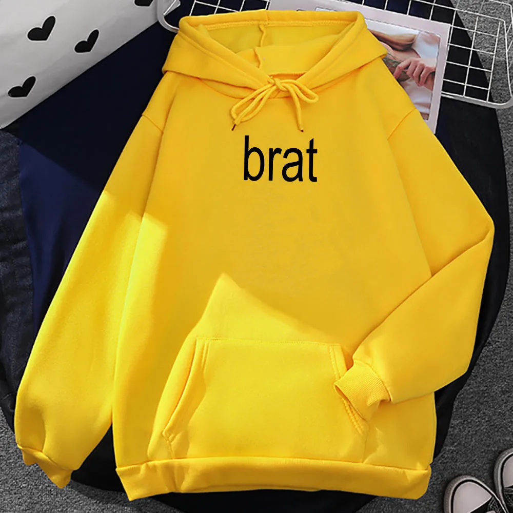 2024 Album Brat Graphic Printing Sudaderas Charli XCX Singer Printing Hoodies Ropa Hombre Casual Men Women Unisex Pullovers Male