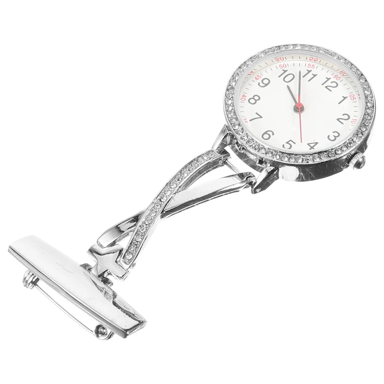 

Stainless Steel Nurse Watch Clip Elegant Lapel Fob Watch for Nurses Women Lightweight Portable Nursing Timepiece