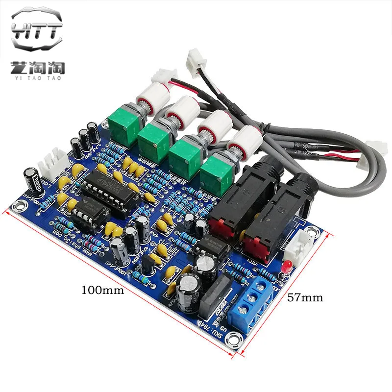 AC12V Karaoke reverb board microphone amplifier board K-song singing dynamic microphone amplifier front-end module