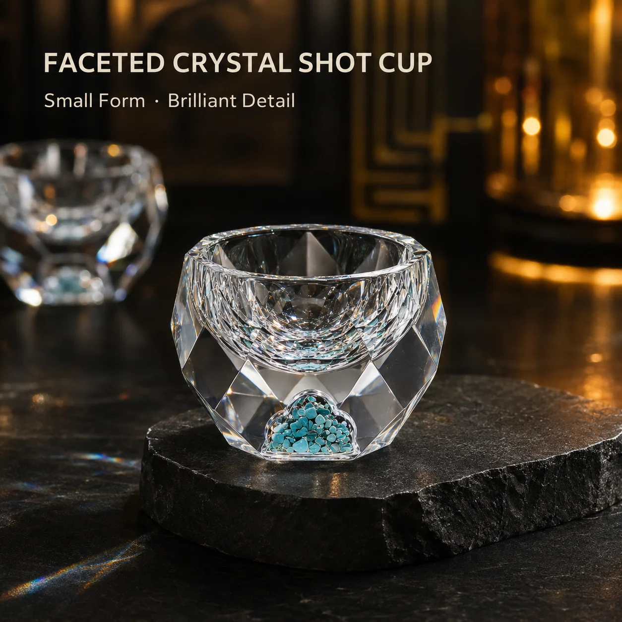 Crystal 50ml Star Diamond Wine Glass Tumbler for Home Bar Party - Premium Quality Elegant Design Heat Resistant