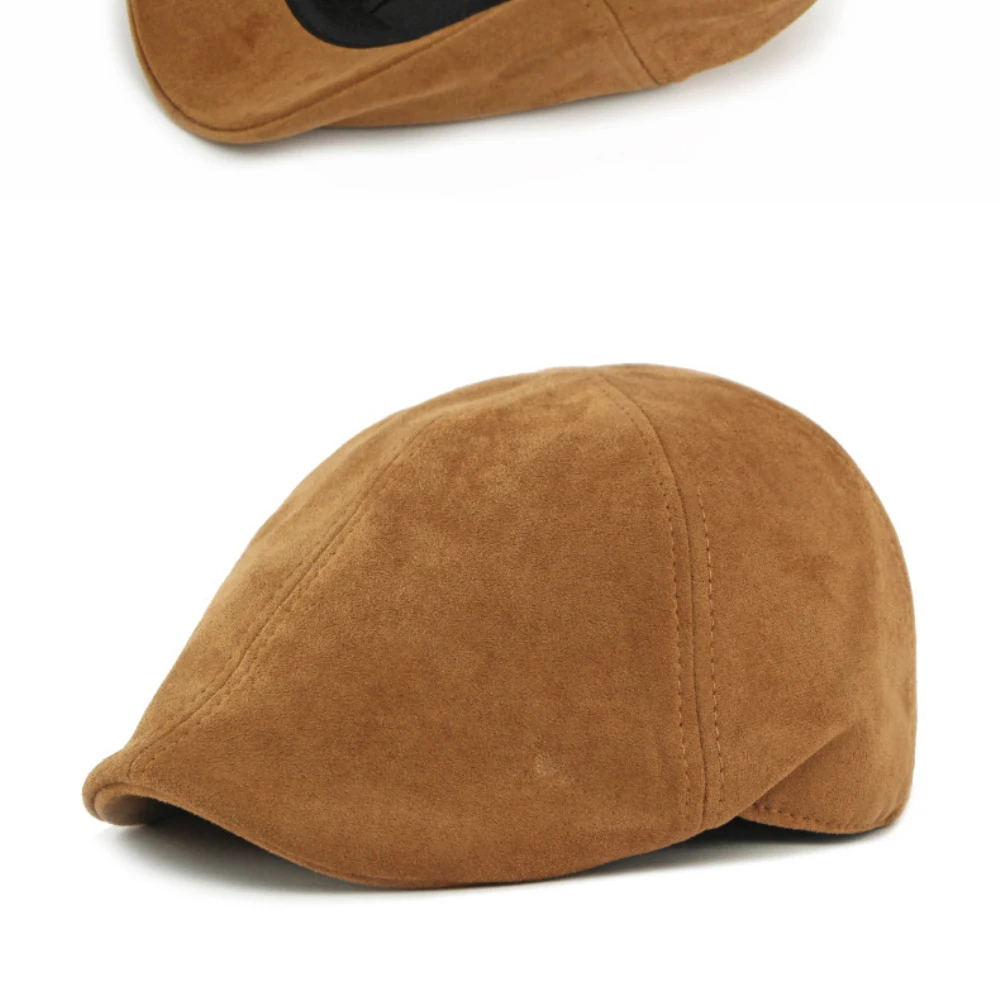 HT5028 Berets für Männer Frauen Künstler Maler Achteckige Baskenmütze Hut Einstellbare Ivy Flache Kappe Männlich Weiblich Herbst Winter Wildleder Baskenmütze Kappe – Detail 15