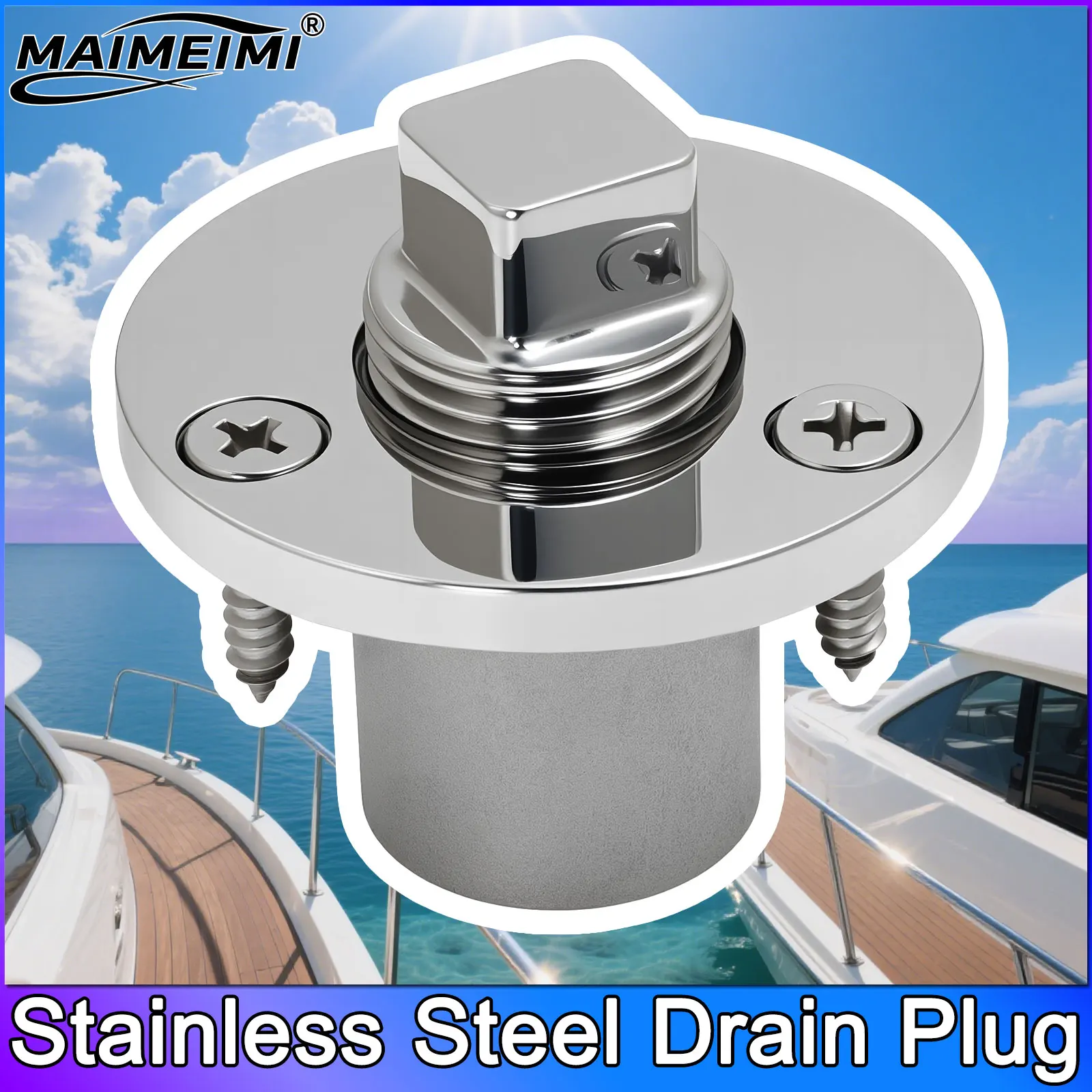 

Сливная пробка из нержавеющей стали, морская сквозная заслонка для лодки, фитинг для сквозного клапана, 1-дюймовый комплект сливной пробки для выхода воды в полу