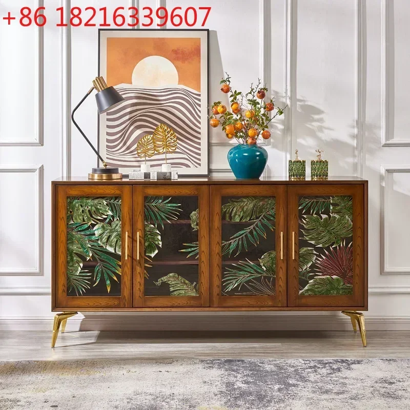 Sideboard Cabinet Four-Door Dustproof Glass Cabinet High-Grade Entrance