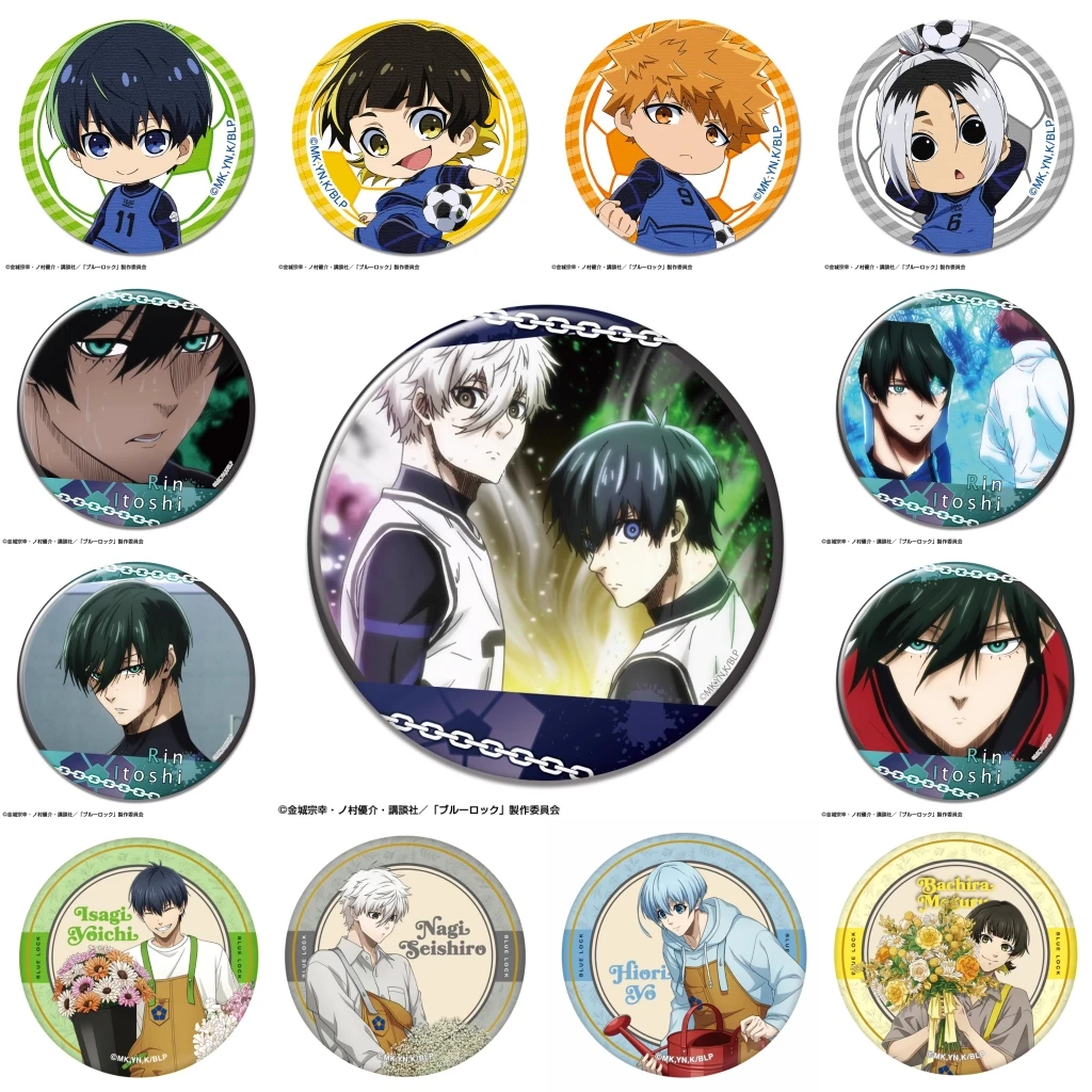 58 مللي متر أنيمي الأزرق قفل Bachira Meguru Gagamaru جين الإمامورا يوداي تأثيري حلي شارة دبوس SPTE صفيح بروش دعامة عيد الميلاد جيلف #1