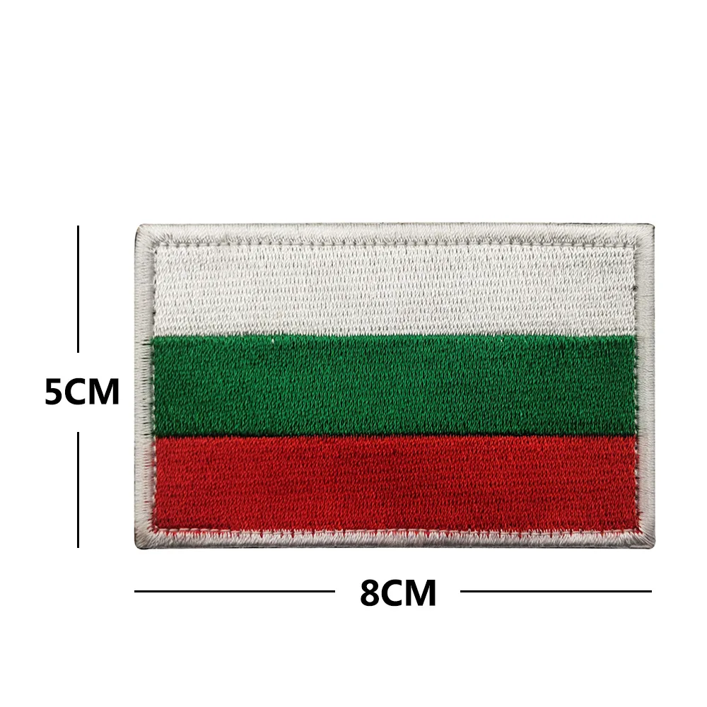 Country Flag Embroidered Hook & Loop Patches Russia Spain Turkey France EU Tactical Military Patch Army Cloth Decoration stripe