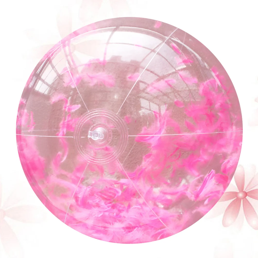 

Inflatable Ball Round Transparent Outdoor Indoor Water Playing Beach Ball (Pink, 40CM After Air Inflation, Contains A