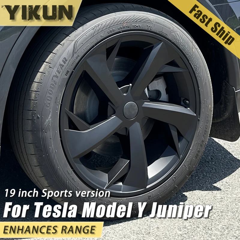 

4PCS 19 Inch Wheel Cap For Tesla Model Y Juniper 2025 Automobile Performance Replacement Wheel Hubcap Full Rim Cover Accessories