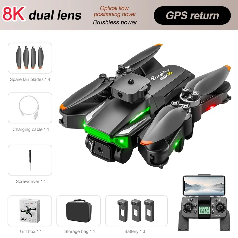 Zangão sem escova gps com câmera dupla hd 8k 5g wifi zangão inteligente seguinte evitar obstáculos quadcopter drone gps sem escova