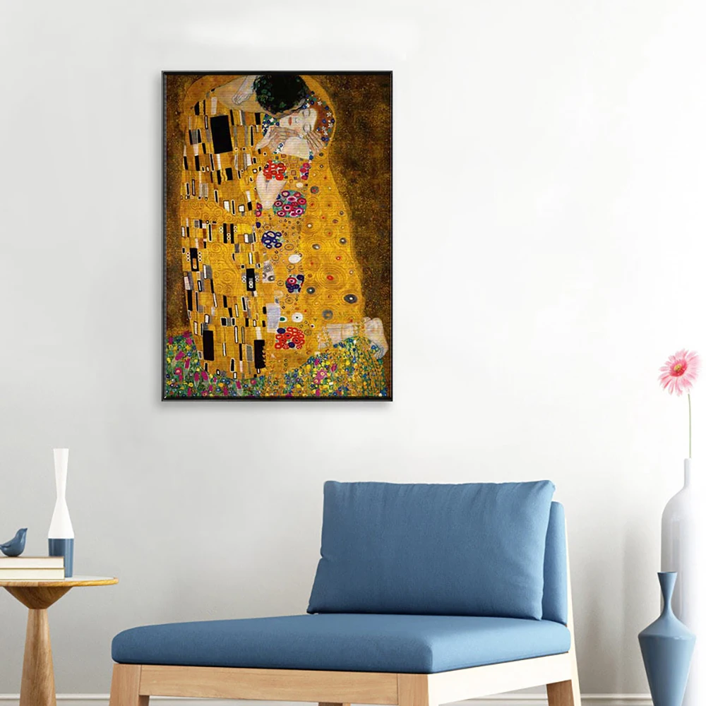 Klimt DIY 11CT haft krzyżykowy zestaw do szycia szycie rękodzieło zestaw płótno z nadrukiem nić bawełniana dekoracja wnętrz hurtownia do pokoju