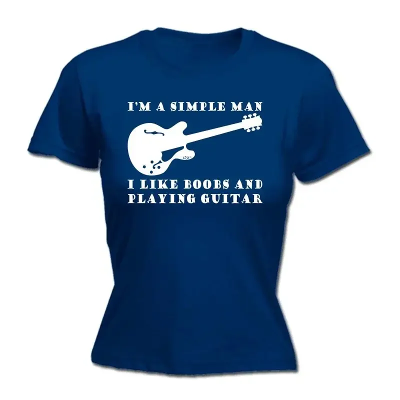 I'M Simple B Playing Guitar Music Womens T Shirt Funny Novelty