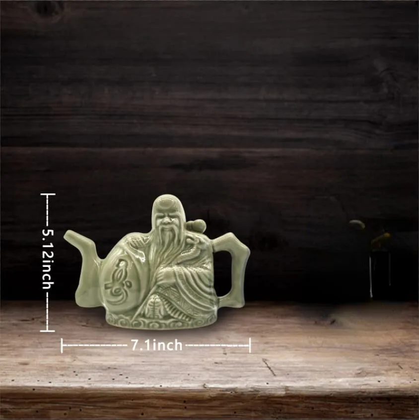 7.1 "الصينية العتيقة السيراميك غلاية الشاي الأخضر وعاء القتلة إبريق الشاي اليدوية