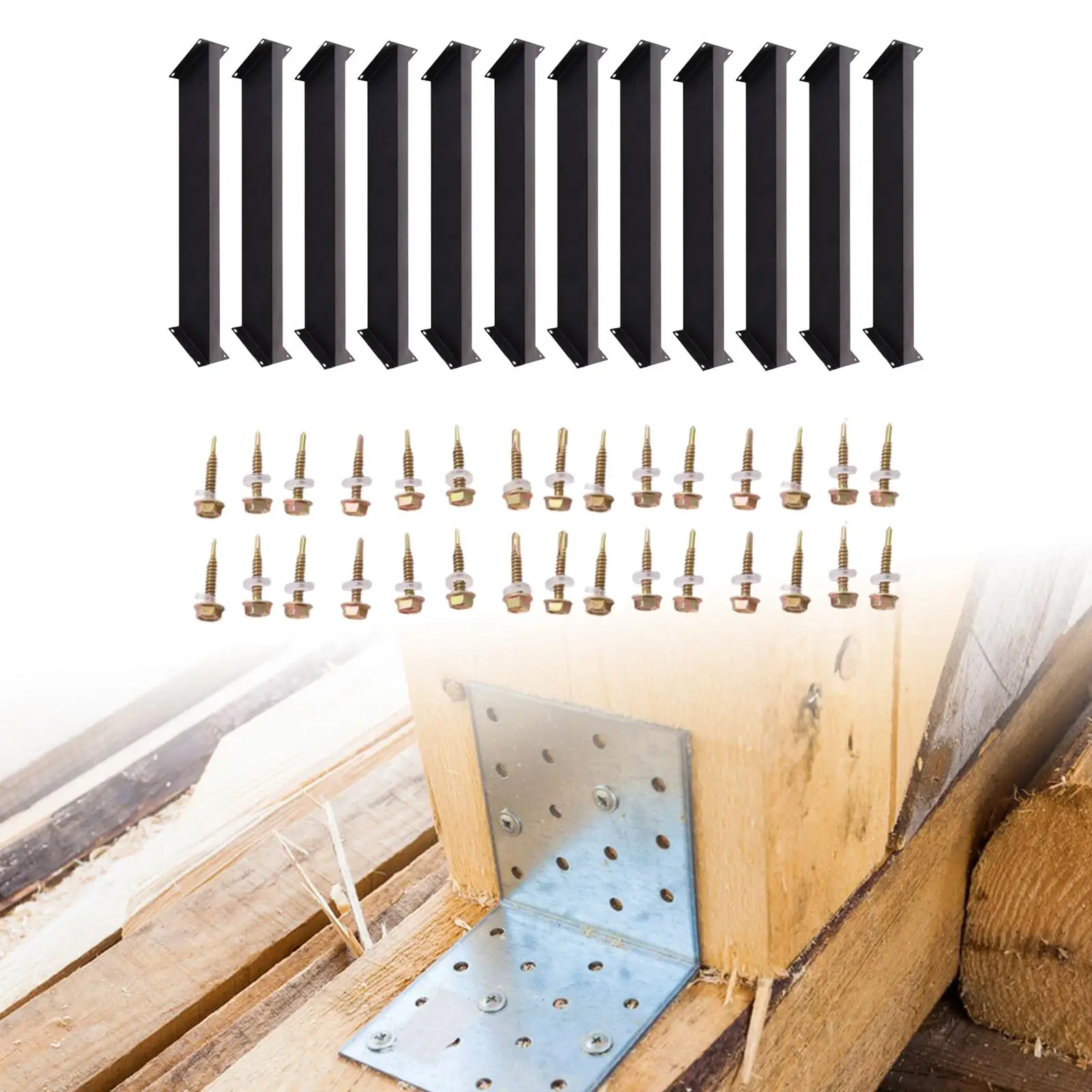

12x 45 Degree Angle Support Brackets Inside Joint Gazebo DIY Kit Connector Braces Steel Pergola Brackets for Cabins Outdoor