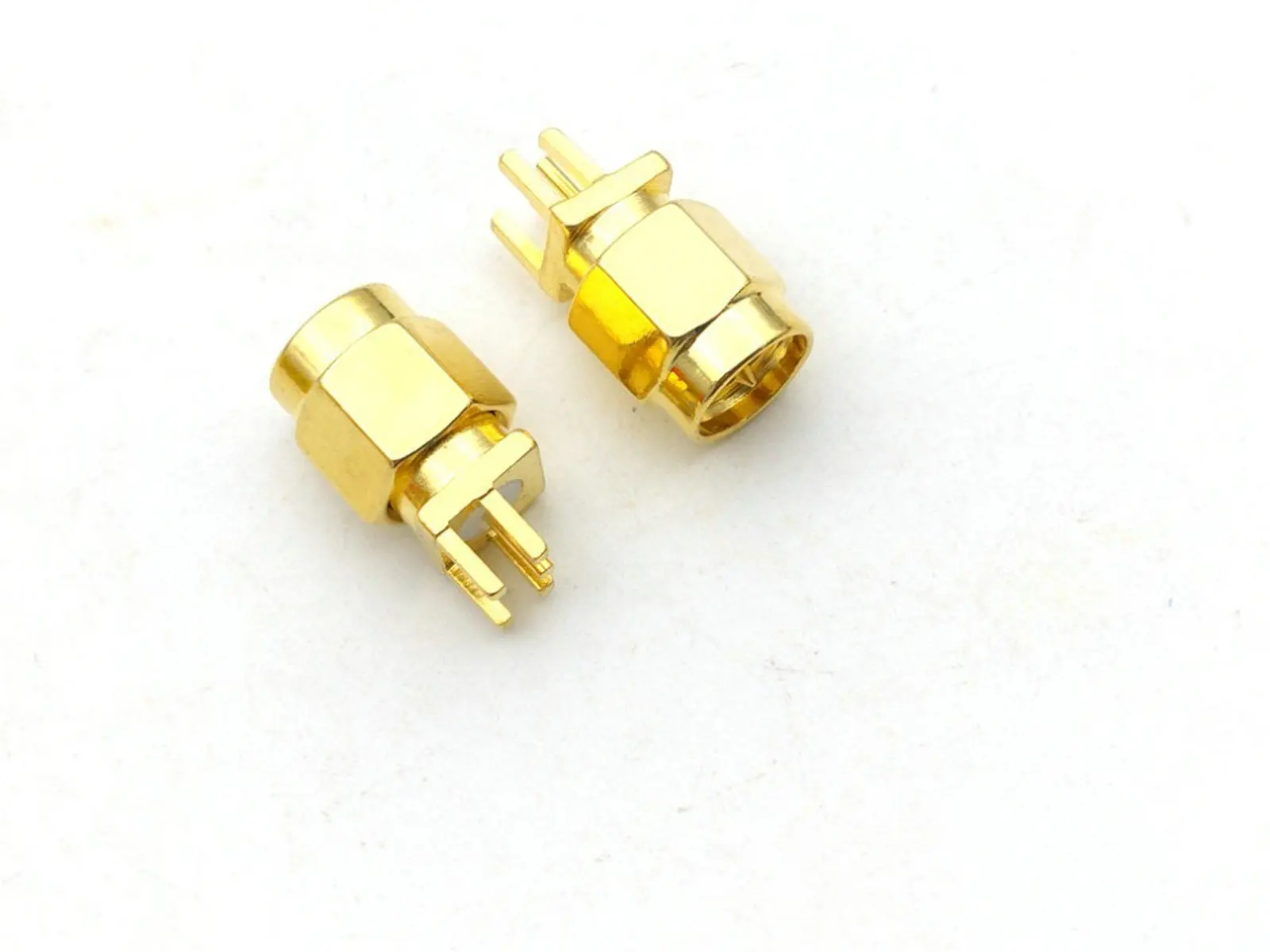 Imagem -04 - Ouro Bronze Sma Macho Plug Solda Borda Mount rf Conectores para Pcb Clip