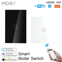 Moes WiFi Boiler Switch/ Zigbee Water Heater Controller 20A Tuya Smart APP Remote Control Alexa Google Home Voice Glass Panel