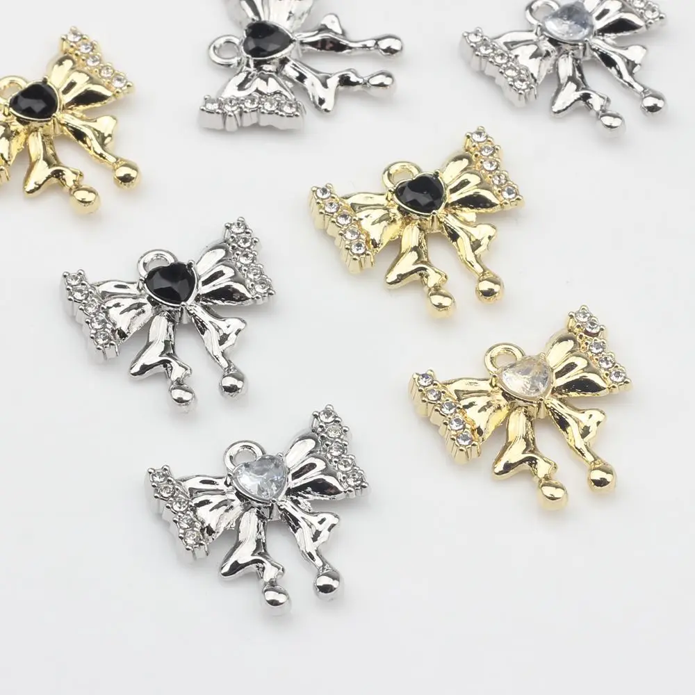 Zinc Alloy Butterfly Inlaid Glass Charm Pendant DIY Jewelry Making Accessory 10pcs/lot Bulk Items Wholesale