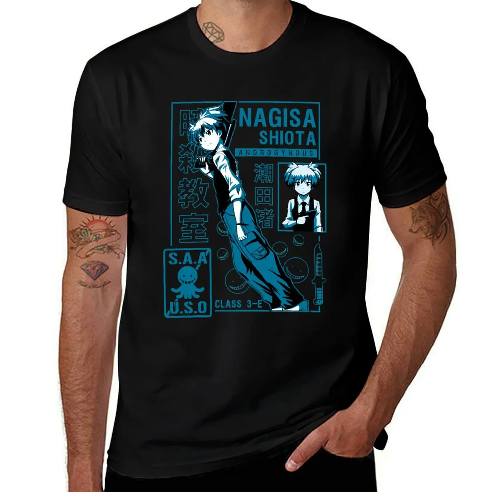 

NAGISA SHIOTA Classic T-Shirt black cotton t-shirt plain for man package t shirts designer