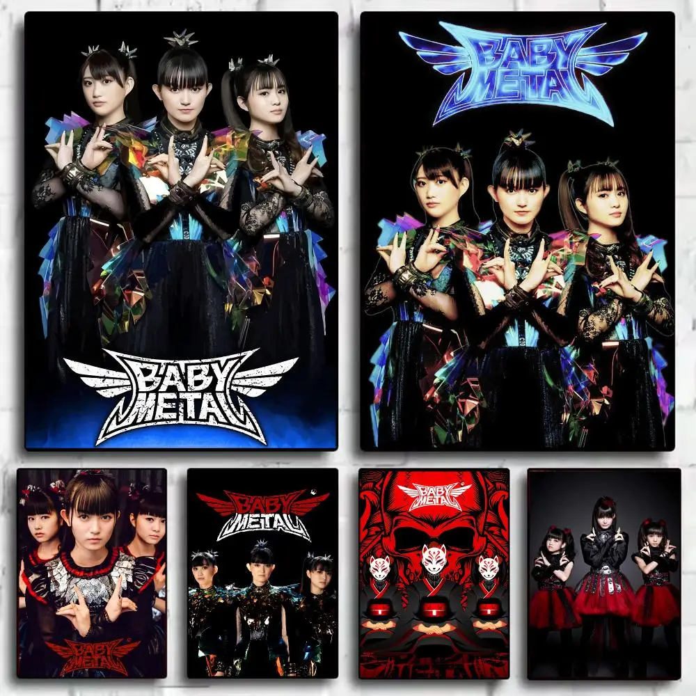 Band Album B-BABYMETAL Poster Decorative Wall Art Sticker Mural Print for Bedroom Living Room Hallway Home Decor Gift