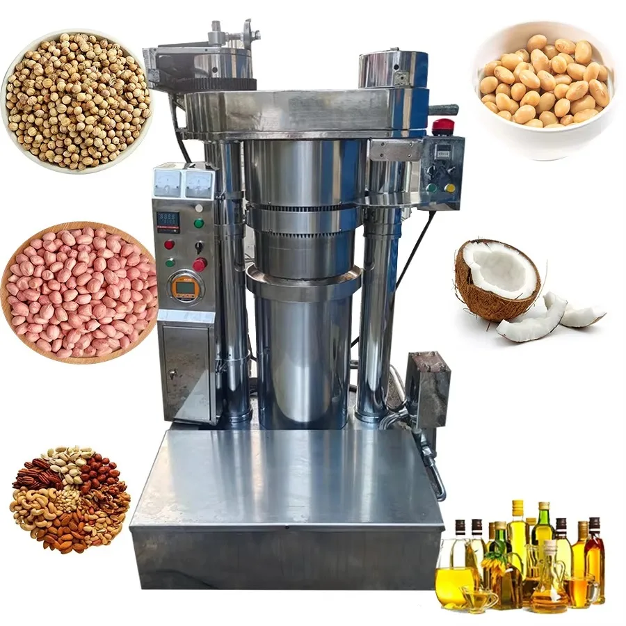 Automatic Hydraulic Cold Oil Press Machine Industrial Avocado Press Machine Cold-Pressed Virgin Coconut Hazelnut Oil Extractor
